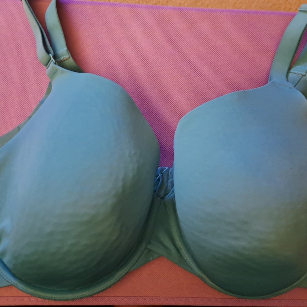 CACIQUE back smoothing BRA size 40DDD full coverage UNDERWIRE pretty teal color